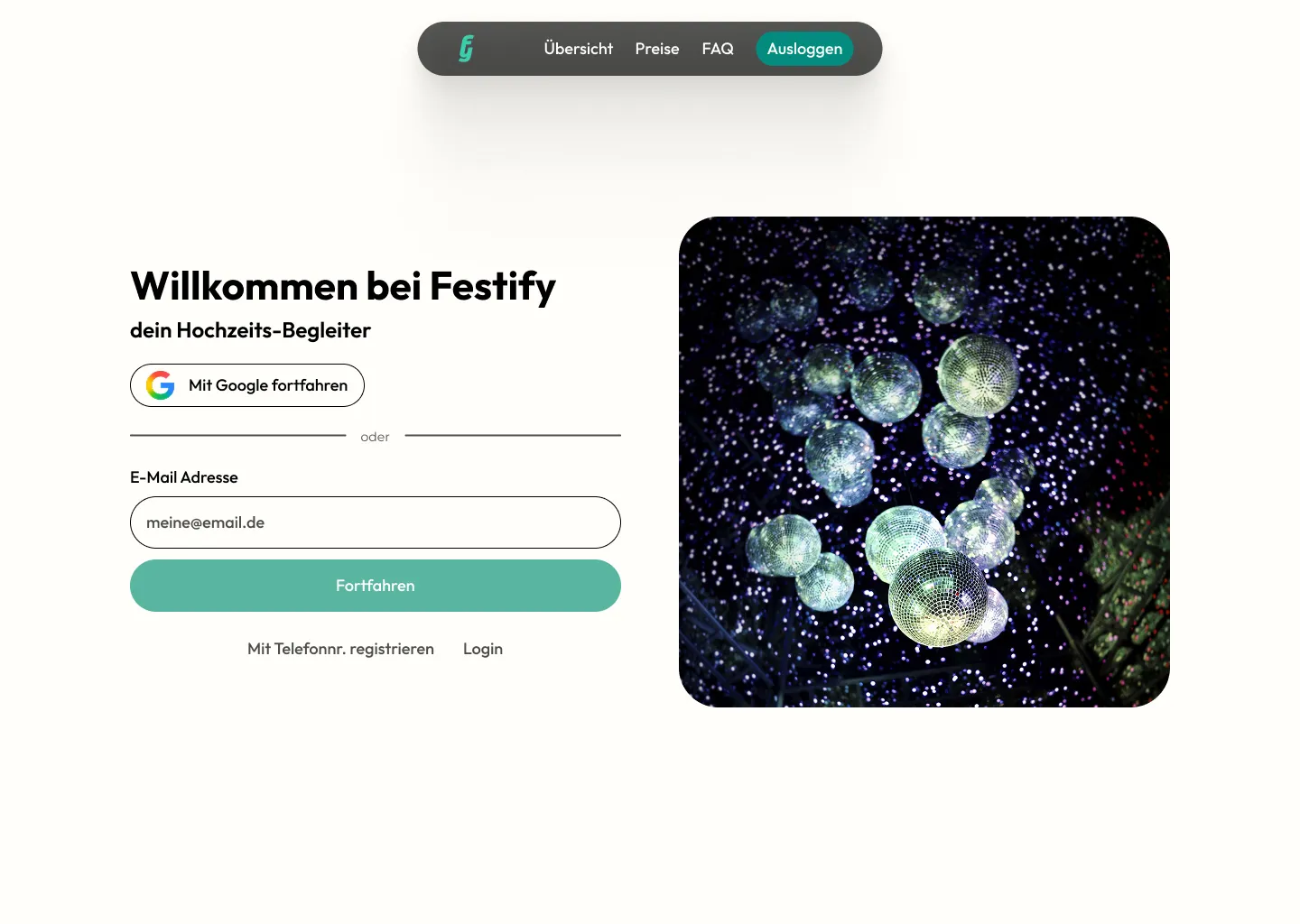 Festify Login Screen